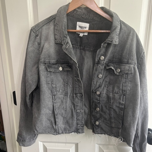 Kensie Jackets & Blazers - EUC Kenzie Vintage Luxe Gray Denim Jacket for Women size XL. Boxy oversized